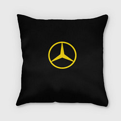 Подушка квадратная Mercedes logo yello, цвет: 3D-принт