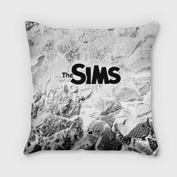 Подушка квадратная The Sims white graphite, цвет: 3D-принт