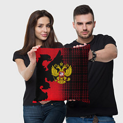 Подушка квадратная Россия герб патриотический стиль, цвет: 3D-принт — фото 2