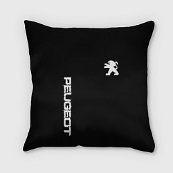 Подушка квадратная Peugeot logo white, цвет: 3D-принт