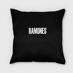 Подушка квадратная Ramones white logo