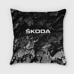 Подушка квадратная Skoda black graphite, цвет: 3D-принт