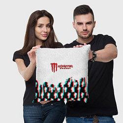 Подушка квадратная Billie Eilish x Monster energy, цвет: 3D-принт — фото 2