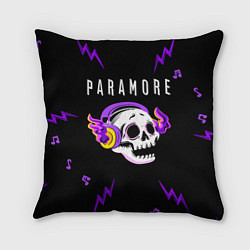 Подушка квадратная Paramore неоновый череп, цвет: 3D-принт
