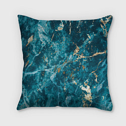 Подушка квадратная Мраморная текстура с золотом, цвет: 3D-принт