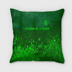 Подушка квадратная System of a Down - green gradient посередине, цвет: 3D-принт