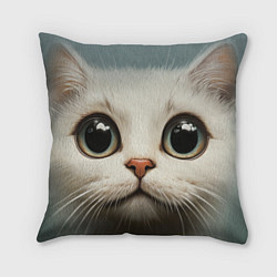 Подушка квадратная Белый кот - big picture, цвет: 3D-принт
