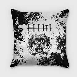 Подушка квадратная HIM - рок пес, цвет: 3D-принт