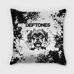 Подушка квадратная Deftones - рок пес, цвет: 3D-принт