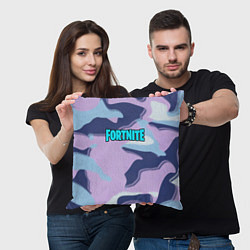 Подушка квадратная Fortnite camo steel, цвет: 3D-принт — фото 2