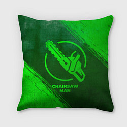 Подушка квадратная Chainsaw Man - green gradient