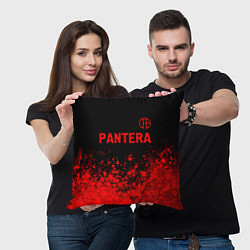 Подушка квадратная Pantera - red gradient посередине, цвет: 3D-принт — фото 2