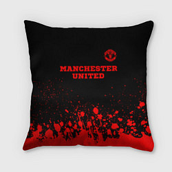 Подушка квадратная Manchester United - red gradient посередине, цвет: 3D-принт