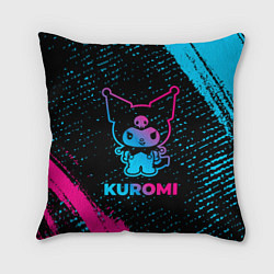 Подушка квадратная Kuromi - neon gradient, цвет: 3D-принт