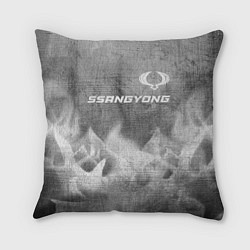 Подушка квадратная SsangYong - grey gradient посередине, цвет: 3D-принт