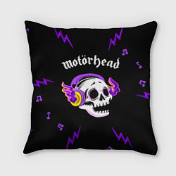 Подушка квадратная Motorhead неоновый череп, цвет: 3D-принт