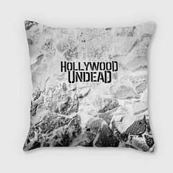 Подушка квадратная Hollywood Undead white graphite, цвет: 3D-принт