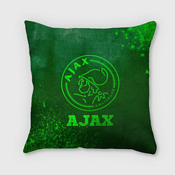 Подушка квадратная Ajax - green gradient, цвет: 3D-принт