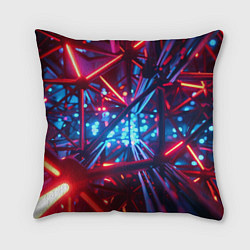 Подушка квадратная Неоновые трубки, цвет: 3D-принт