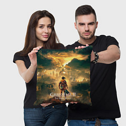 Подушка квадратная Герой Greedfall 2 the dying world, цвет: 3D-принт — фото 2