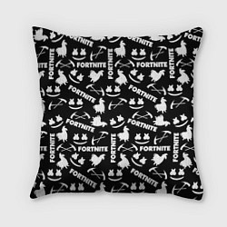 Подушка квадратная Fortnite black pattern, цвет: 3D-принт