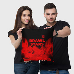 Подушка квадратная Brawl Stars - red gradient посередине, цвет: 3D-принт — фото 2