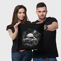 Подушка квадратная BMW закат солнца, цвет: 3D-принт — фото 2