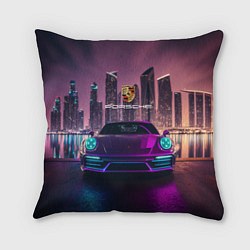 Подушка квадратная Porshe big city, цвет: 3D-принт