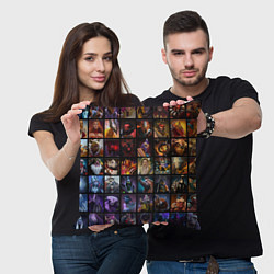 Подушка квадратная Dota 2 - все персонажи, цвет: 3D-принт — фото 2
