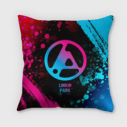 Подушка квадратная Linkin Park 2024 - neon gradient