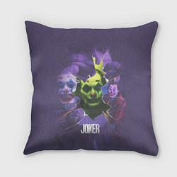Подушка квадратная Джокер - осколки, цвет: 3D-принт