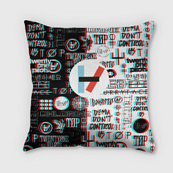 Подушка квадратная Twenty one pilots glitch pattern, цвет: 3D-принт