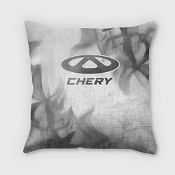 Подушка квадратная Chery - white gradient, цвет: 3D-принт