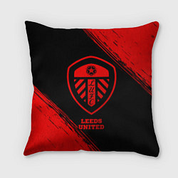 Подушка квадратная Leeds United - red gradient