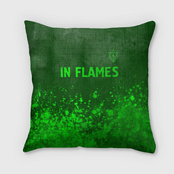 Подушка квадратная In Flames - green gradient посередине, цвет: 3D-принт