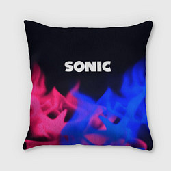 Подушка квадратная Sonic neon flame, цвет: 3D-принт