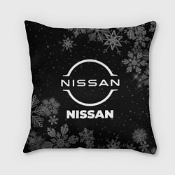 Подушка квадратная Снежный Nissan, цвет: 3D-принт