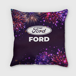 Подушка квадратная Праздничный Ford, цвет: 3D-принт