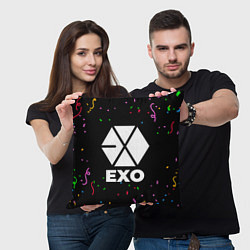 Подушка квадратная Exo конфети, цвет: 3D-принт — фото 2