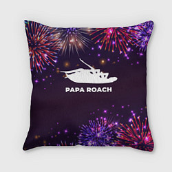 Подушка квадратная Праздничный Papa Roach, цвет: 3D-принт