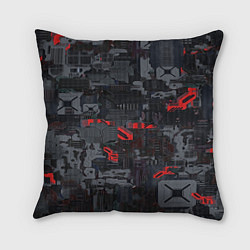 Подушка квадратная Микроплата, цвет: 3D-принт