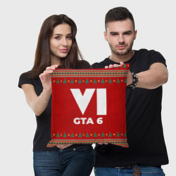 Подушка квадратная GTA 6 new year, цвет: 3D-принт — фото 2