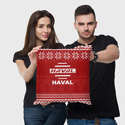 Подушка квадратная Новогодний Haval, цвет: 3D-принт — фото 2