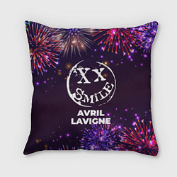 Подушка квадратная Праздничный Avril Lavigne, цвет: 3D-принт