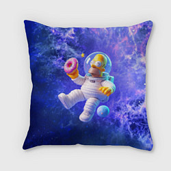 Подушка квадратная Homer Simpson is a brave astronaut, цвет: 3D-принт