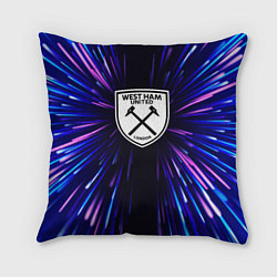 Подушка квадратная West Ham neon energy, цвет: 3D-принт