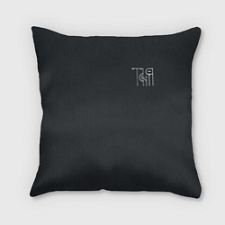 Подушка квадратная Таня вязью - белая надпись, цвет: 3D-принт