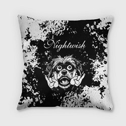Подушка квадратная Nightwish рок пес, цвет: 3D-принт