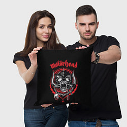 Подушка квадратная Motorhead skull, цвет: 3D-принт — фото 2