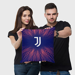 Подушка квадратная Juventus red energy, цвет: 3D-принт — фото 2